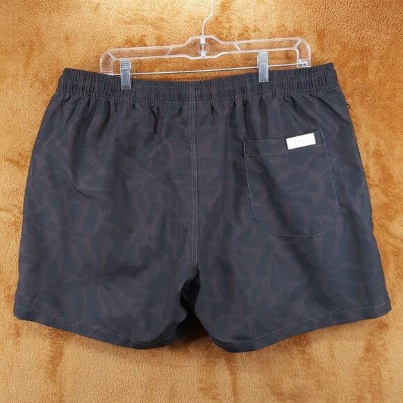 OAS Swimwear Mens XXL Brown Floral Blossom Swim Trunks Pockets Drawstring - Picture 3 of 10